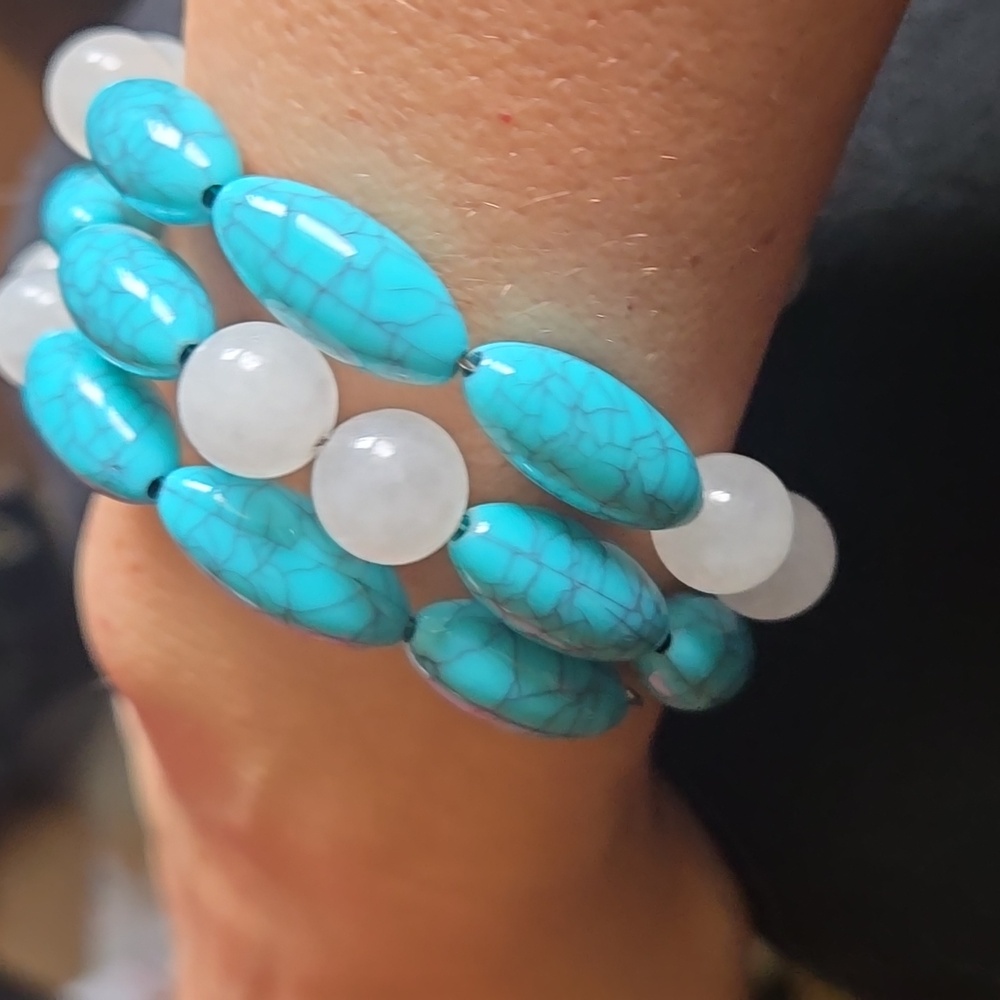 Turquoise and opal wire wrap Hand Crafted 111